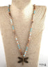Boho Necklace, RH Amazonite Jasper, Dragonfly Brown Natural Stone